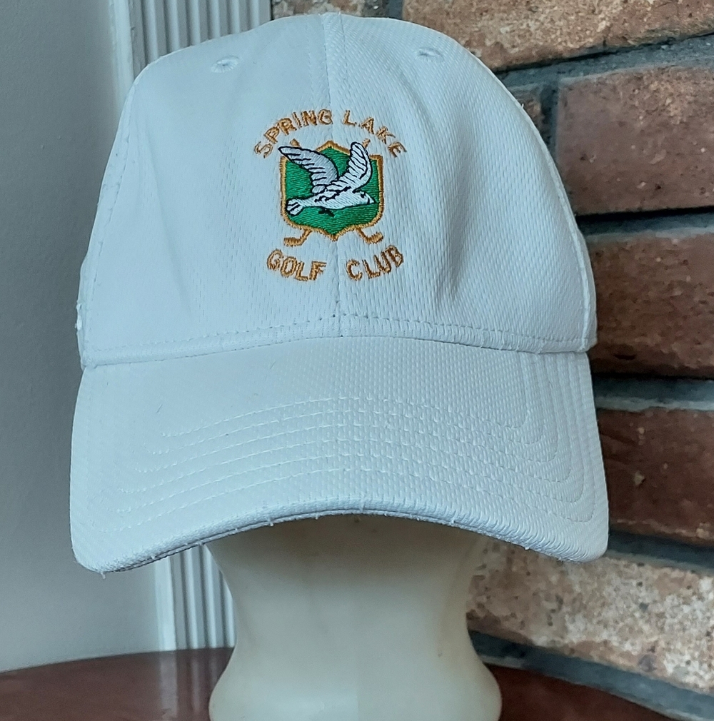 Spring Lake Golf Club Hat White Green Gold Baseball Performance Cap Pukka